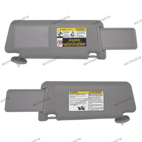 Pair Gray Sun visor w/ Light for Toyota Tacoma 2005-2015 LH RH 7432004210B0 - Picture 6 of 6