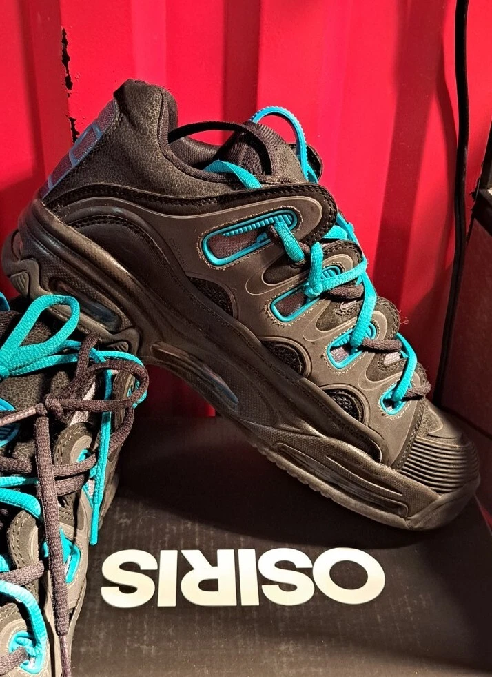 Osiris Skateboard Shoes D3 2001 White Black Teal Size 10.5