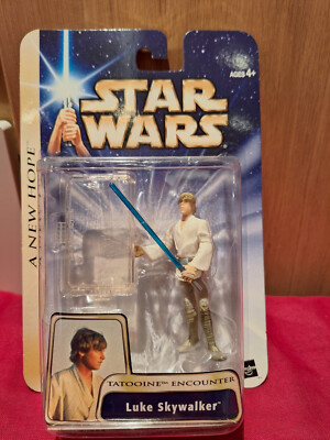 STAR WARS SAGA GOLD Luke Skywalker Tatooine Encounter Farmboy 2003 #31 MOC OVP
