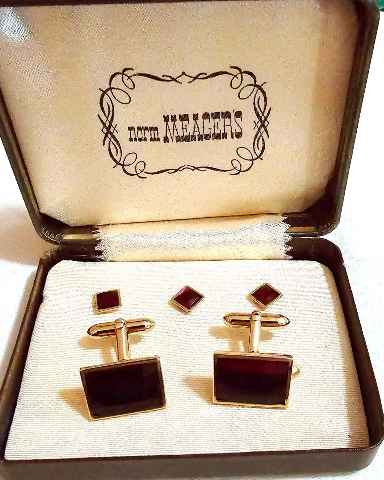 Unique Ruby Red Mens Cufflinks - image 5