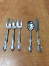 International Silver  Wm Rogers  PRECIOUS MIRROR Salad Forks Sugar Spoon Butter