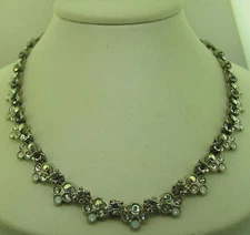Sorrelli White Bridal Necklace NAQ20ASWBR Antique silver tone