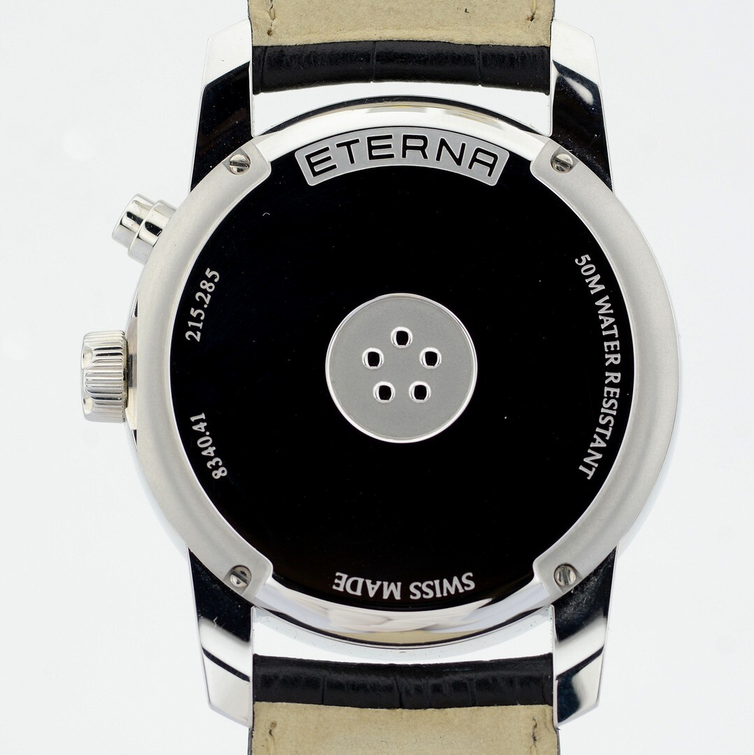 Montre Eterna Soleure 8310.41 - Automatique - Boîtier Acier 42 Mm - Bracelet Cuir Noir - Occasion