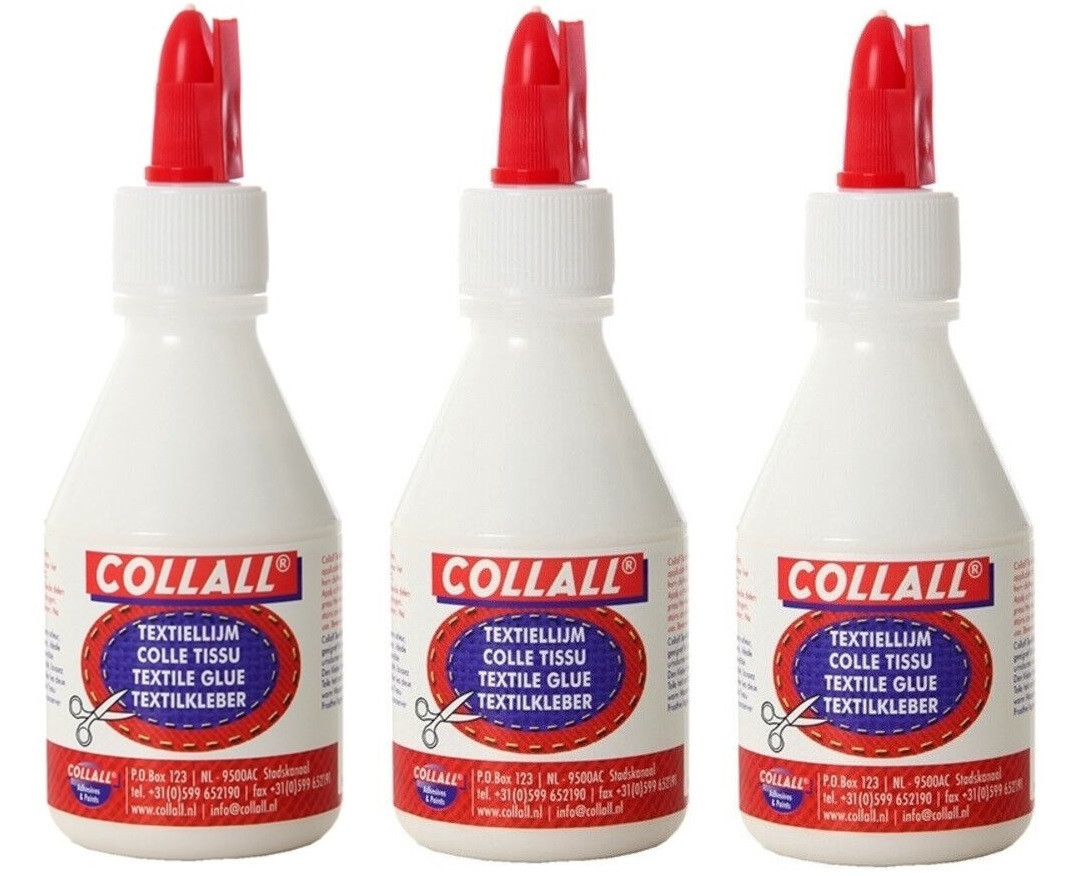Collall Textile Glue - 3x 100ml Bottles - Craft/Home/Office - FREE UK P&P