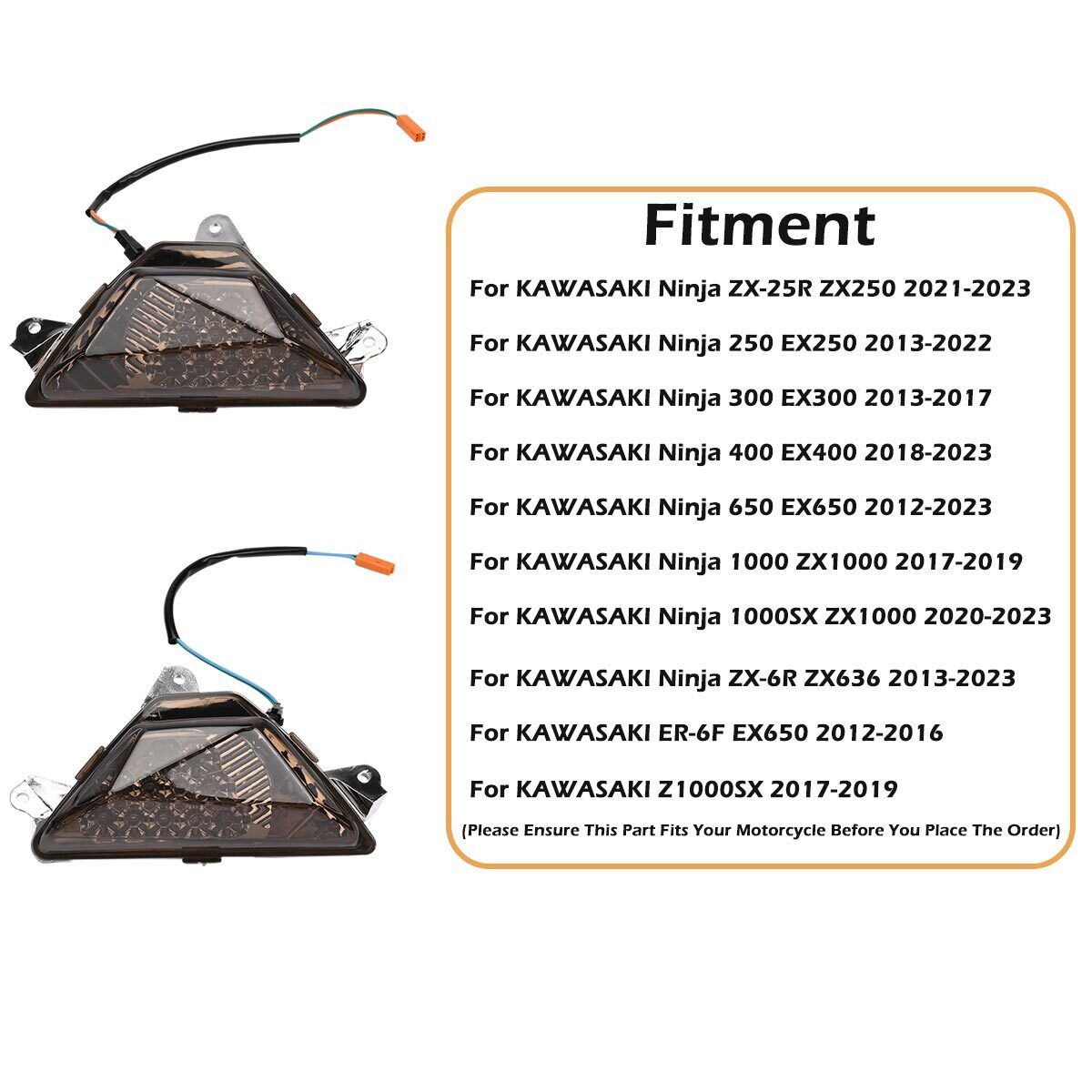 Front LED Turn Signals Lights For KAWASAKI NINJA 250 300 400