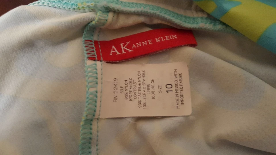 ANNE KLEIN TURQUESA/VERDE 2 PIEZAS HALTER TANKINI Talla 10 Foto 3 de 3