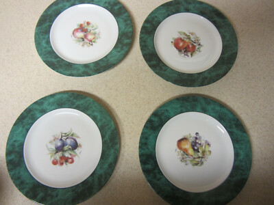 Limoges Philippe Deshoulieres Scala Fruits Set Of 4 Royal Blue