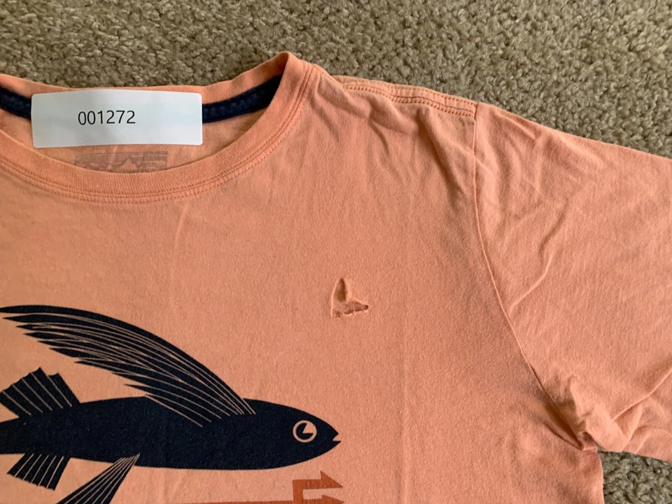 Patagonia Girls Shirt Large Pink Flying Fish Short Sleeve Crewneck Youth Cotton - Image 2 of 4