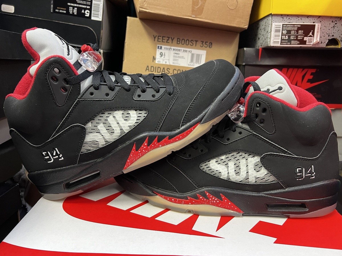 Nike Air Jordan 5 Retro x Supreme Black Bred Reimagined Nike Air Jordan 5 Retro x Supreme Black Bred Reimagined