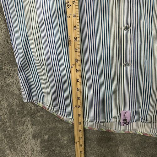 Robert Graham Mens Multicolor Striped Long Sleeve Contrast Cuff Shirt Size XL - Picture 10 of 10