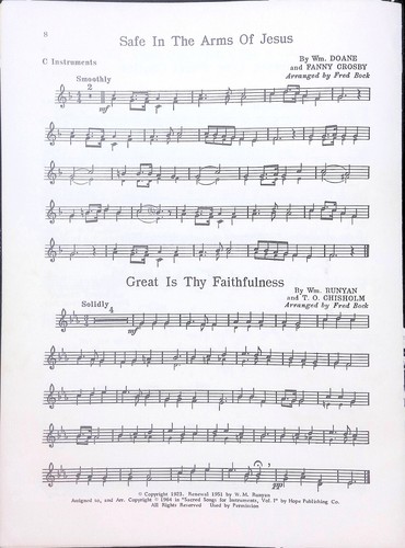 Sacred Songs For C Instruments Songbook With Piano Accompaniment Fred Bock Duets - Picture 7 of 8