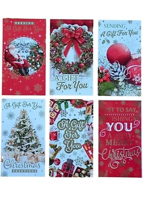 BGC 12 Traditional Assorted Christmas Money Envelopes Xmas Gift Cash Card Wallet