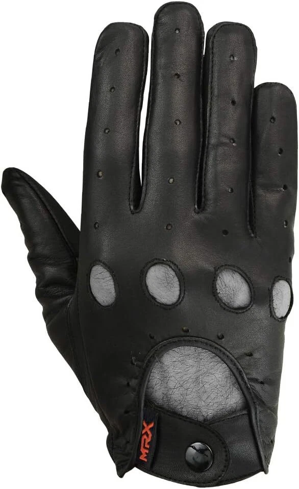 Guantes de conducción para hombre de cuero de cabra suave motociclista montar ciclismo guante de dedo completo Foto 4 de 4
