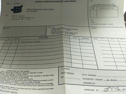 1990 ISUZU TROOOPER OWNERS MANUAL XS SE S LS V4 2.8L V6 2.8L 4WD 2WD SPORT SUV - Picture 5 of 7