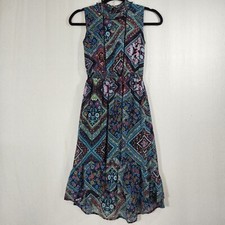 Art Class Dress Girls Medium (7/8) Multicolor Jewel Tone Floral Boho Asymmetric