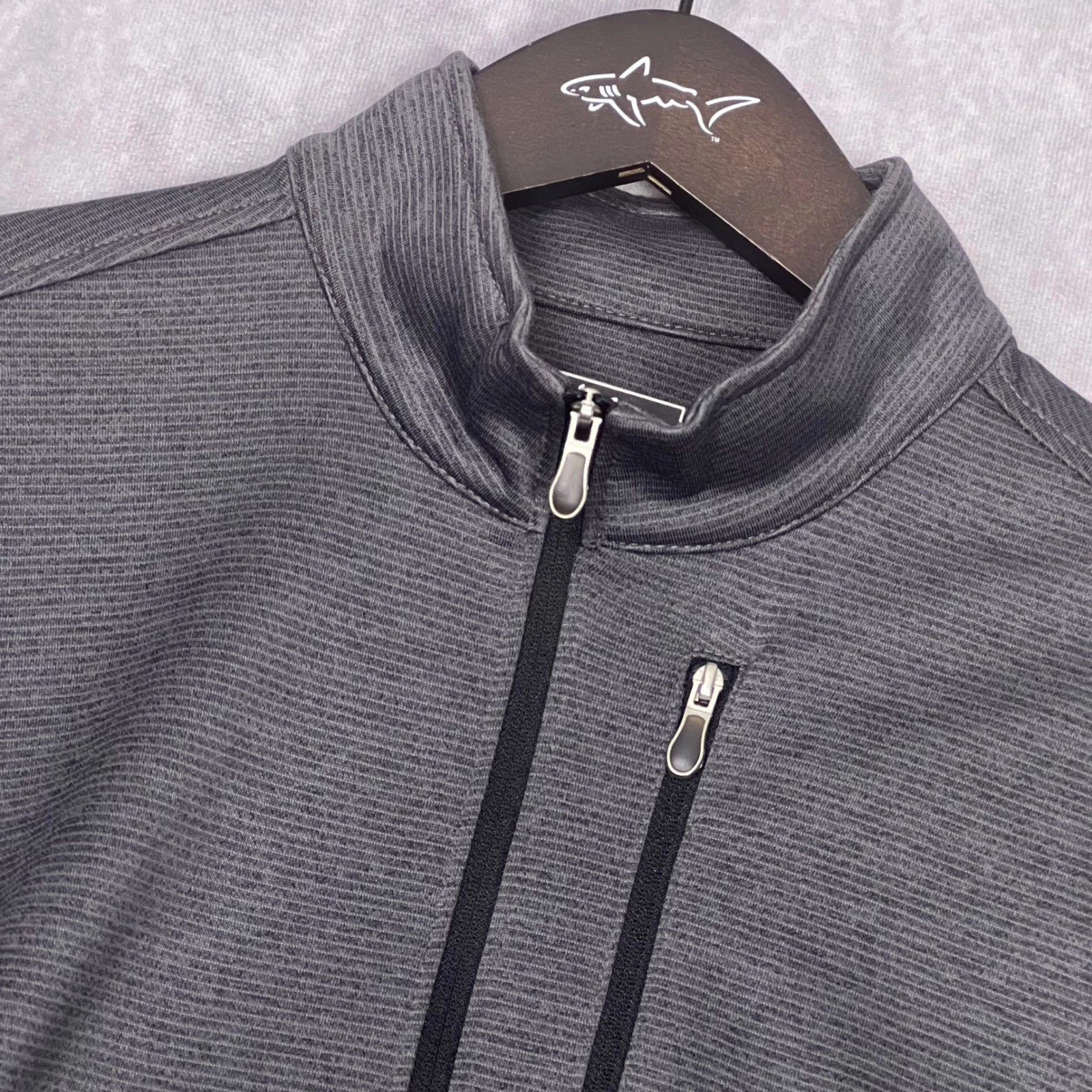Bolle Mens Quarter Zip Pullover Charcoal Gray Heather Performance Golf Top Small