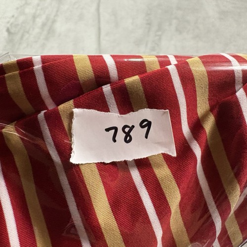 San Francisco 49ers Polo Shirt Men's 2XL Majestic Red Yellow Striped Shirt - Picture 7 of 7