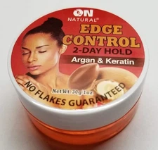 On Natural Organic Edge Control Hair Gel, Argan and Keratin (Pack of 2)