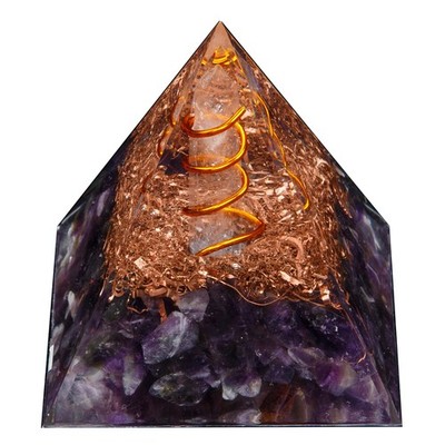 TESTRYE Orgone Pyramid,Amethyst Orgonite Pyramid for Protection,Healing Cryst...