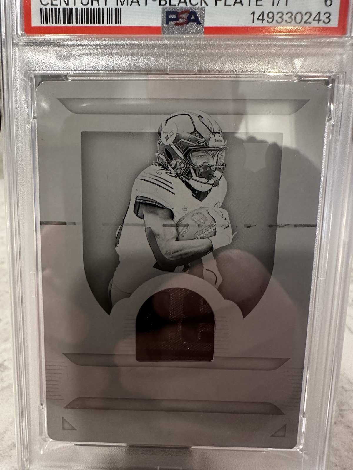 2025 NATIONAL TREASURES Kaleb Johnson Century Mat-Black Plate 1/1 view 3