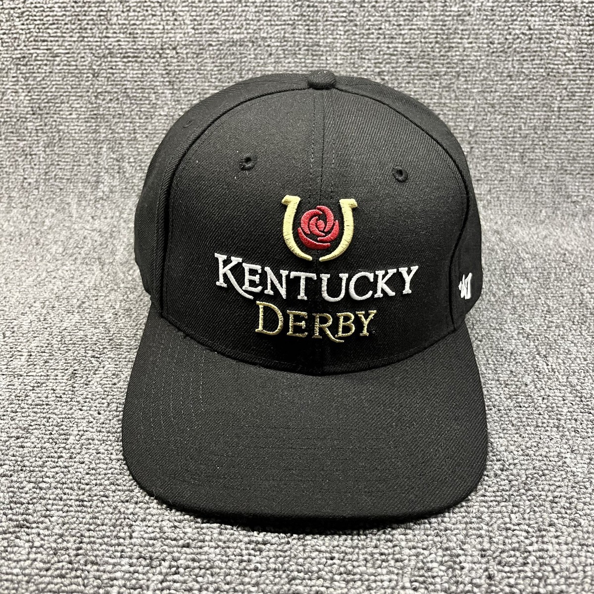 '47 Brand Kentucky Derby Snapback Hat Black Horseshoe Rose Hitch Flat Brim Cap