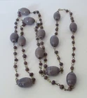 Vintage Lavender Milk Glass Bead Necklace