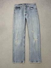 Vintage Levi's 501 Jeans Mens 30x30 Light Wash Distressed Straight Leg Denim USA