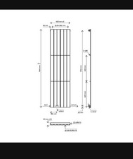 Blyss Faringdon Anthracite Vertical Designer 2598BTU Radiator, (W)452mm(H)1800mm
