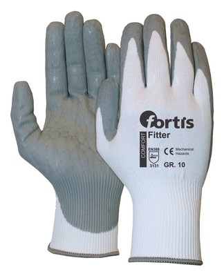 Fortis Handschuh Fitter Foam Größe 10 weiß - grau - 12 Paar