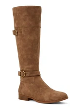 STYLE & COMPANY Womens Brown Kezlin Almond Toe Stacked Heel Zip-Up Riding Boot 5