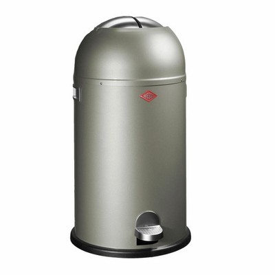 Wesco Mülleimer Kickmaster Abfallsammler Tretabfallsammler Neusilber 33 Liter