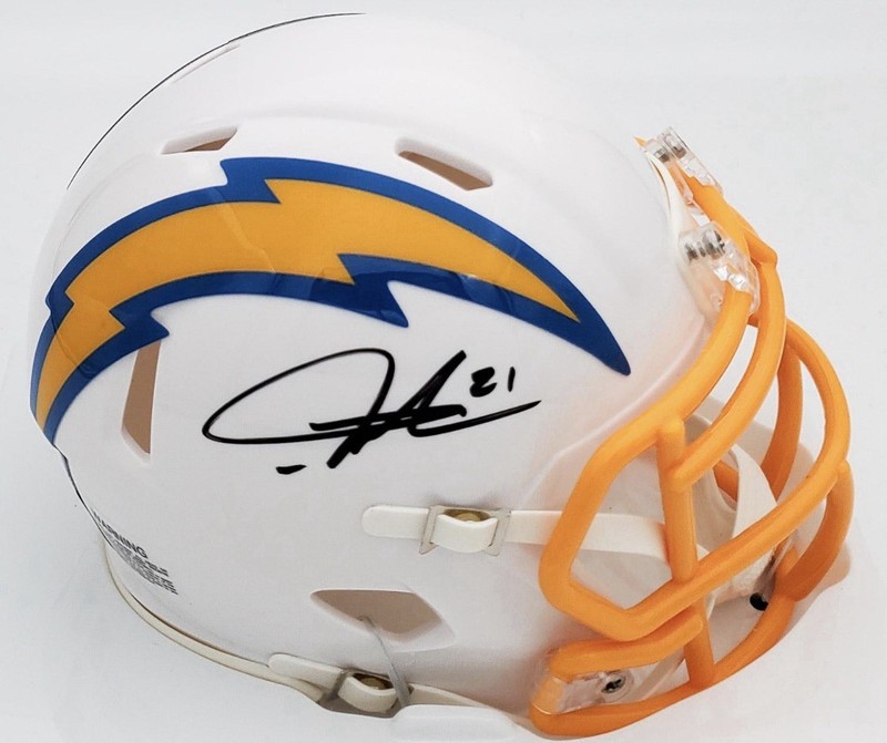 LaDainian Tomlinson Signed San Diego Chargers Color Rush Mini Speed Helmet BAS