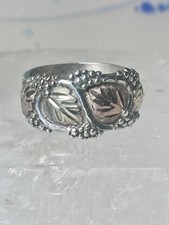 Black Hills ring leaves band pinky wedding si...
