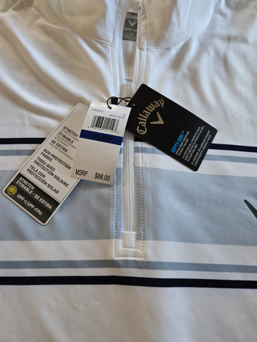 Neu Herren Callaway Opti-Dri Langarm Golfshirt weiß Größe XL - Bild 2 von 11