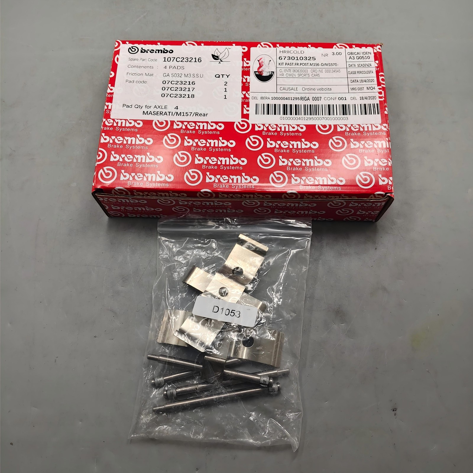 Maserati Ghibli Rear Brake caliper pistons Set P/N 673010325