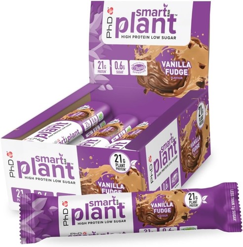 PhD Nutrition Smart Plant Bar Low Calorie High Protein Low Sugar Vegan Protein