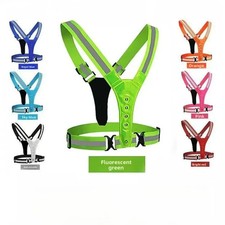 LED Adjustable Reflective Vest Running Equipment, 8-light High Visibility Reflec