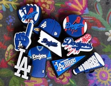 NEW 10 Piece Los Angeles Baseball Team Shoe Charms Clog Decorations PVC LA
