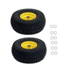 15x6.00-6 Inch Lawn Mower Tire & Wheel 3/4" Axle, 3" Hub Inflated Tires 2-Pack