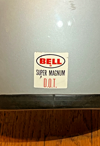 Casco Bell Super Magnum 1975 vintage talla 7 1/4 plateado con protector facial B&S - Imagen 9 de 20