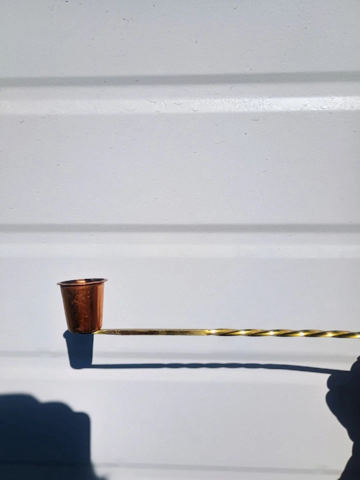 Vela de cobre vintage com cabo espiral de latão maciço 11" de comprimento - Imagem 4 de 4