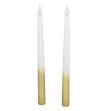 Flameless Taper Candles, 2 Pcs Battery Operated Realistic LED Taper Candles w...