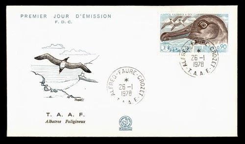 DR WHO 1978 FRENCH ANTARCTIC FSAT FDC BIRD ALBATROS CACHET w29431