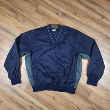 Vintage Nike Windbreaker Jacket Mens L Center Swoosh Pullover Nylon Blue 90s