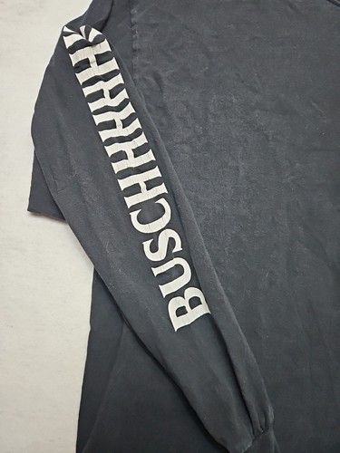 T-shirt Busch Latte uomo XL manica lunga nera stampa grafica Annheiser Busch - Foto 4 di 9