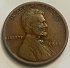 1918-D Lincoln Wheat Cent Denver Verdigris Damage As-Is Penny BN1515
