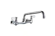 BWE 2-Handle Wall Mount Kitchen Faucet W/ 8" Swivel Spout 8" Center in Chrome