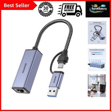 USB 3.0 to Ethernet Adapter, USB C to RJ45 Gigabit LAN 1000Mbps Network Adapt...