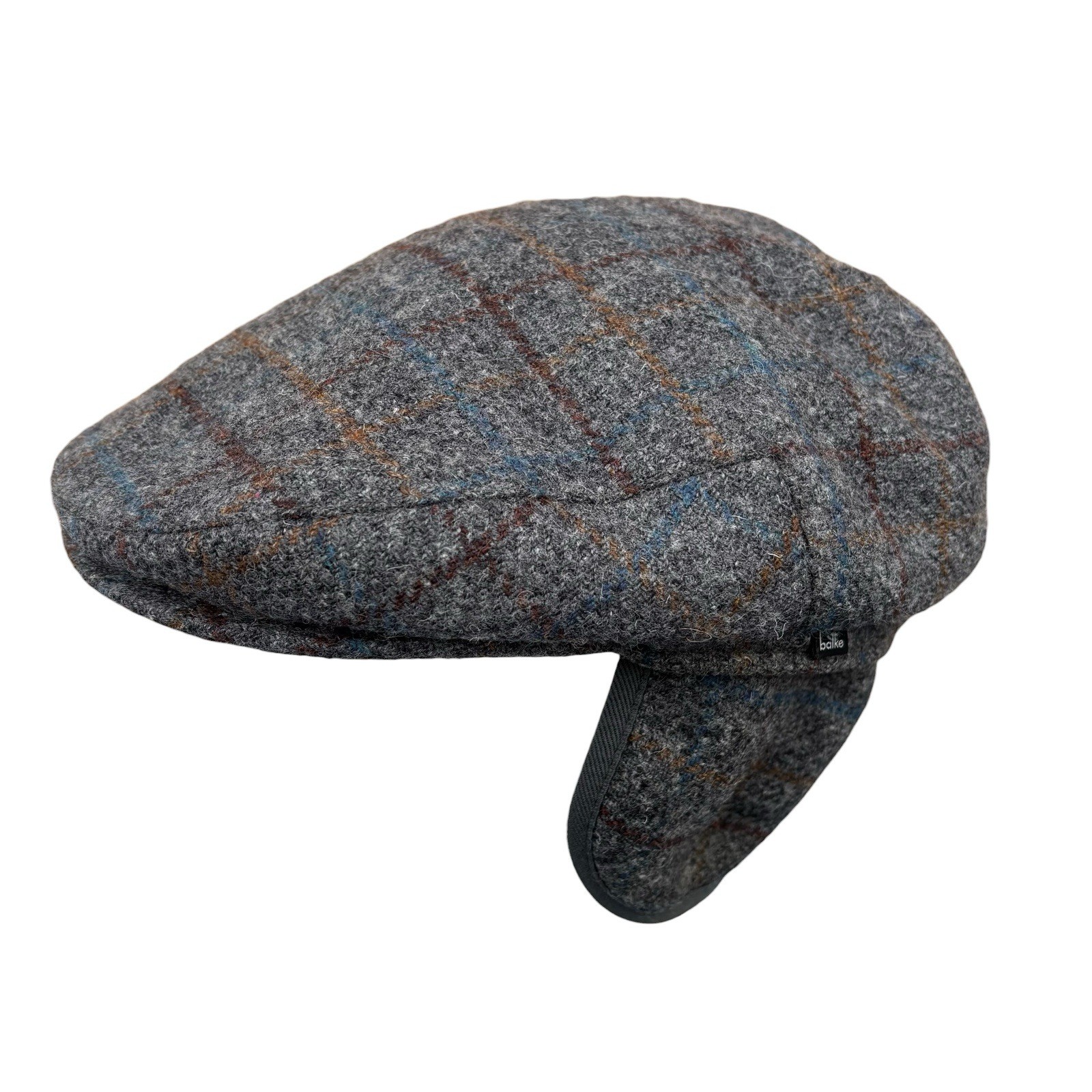 Mens Vintage 80s Wool Checked Flat Cap Retro Indie Mod 59cm Large Ref39 image 2