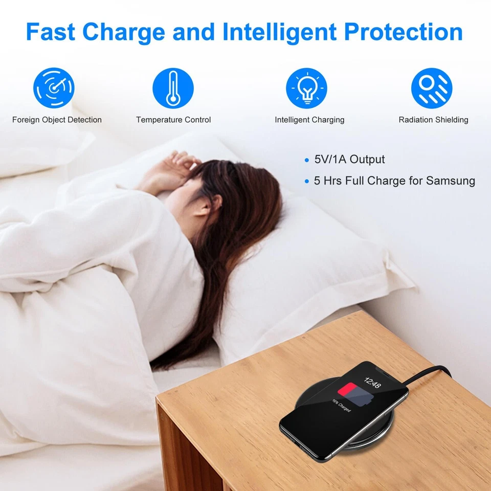 Wireless Charger Qi-Certified Ultra-Slim 5W Charging Pad f/ iPhone XS 8/8 Plus/ - Image 3 of 4